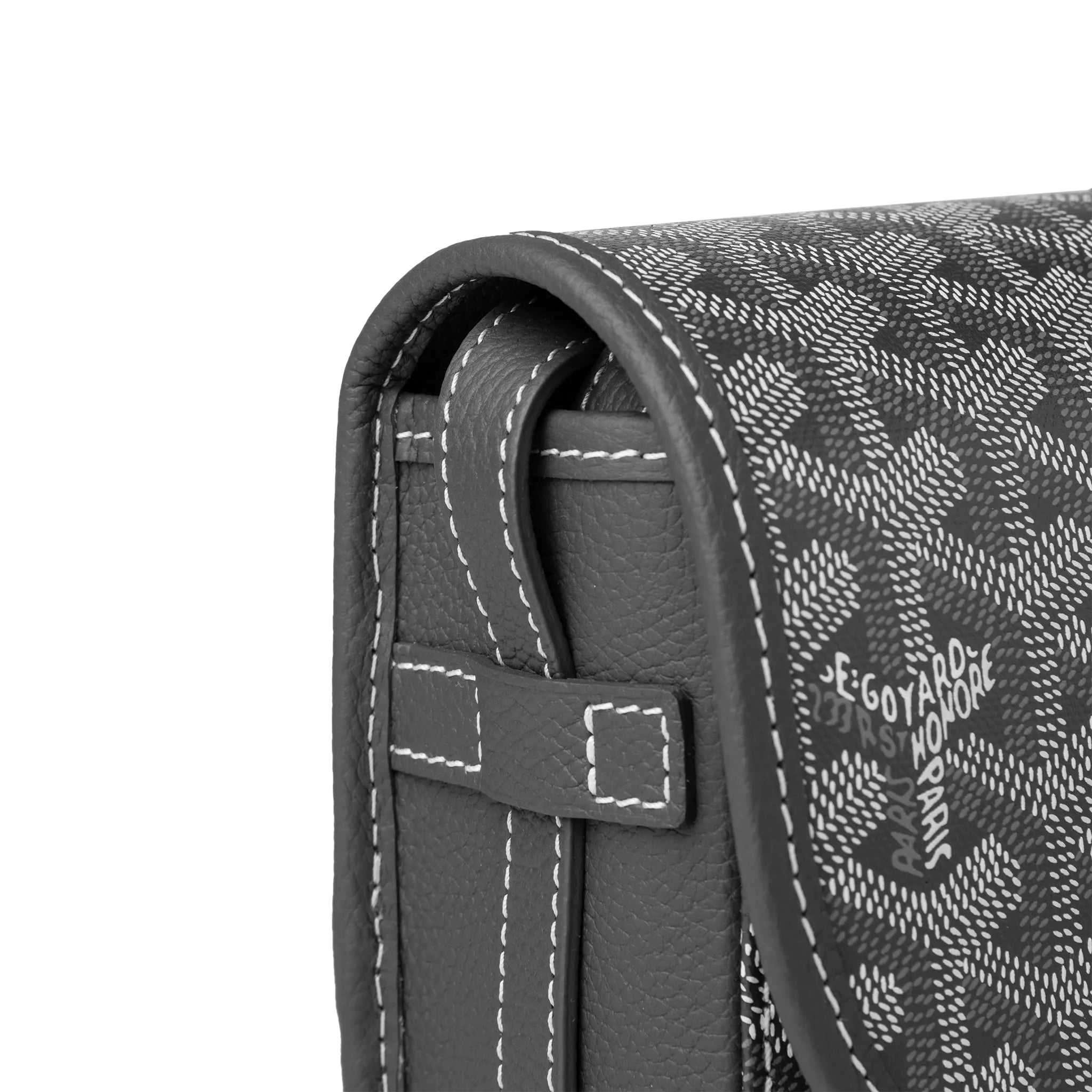 Side Image of Goyard Goyardine Belvedere II Grey PM Messenger Bag